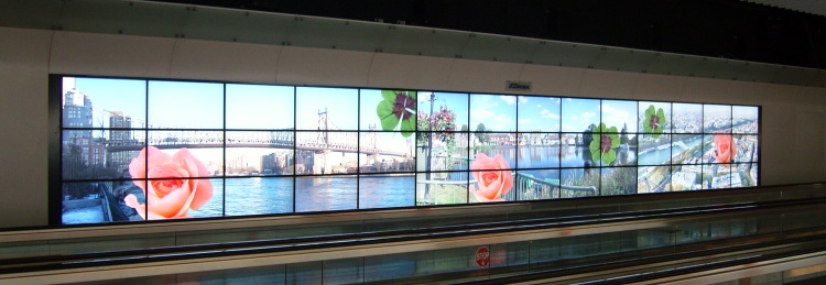 Videovæg fra Black Box A/S benyttet til videovæg i lufthavnen i Brussel