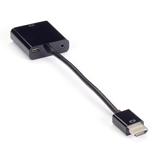 VA-HDMI-VGA, HDMI VGA Adapter Converter Audio, Male/Female Dongle Black Box