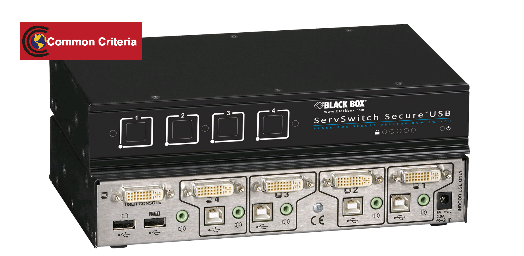 Black Box’s new ServSwitch™ Secure KVM Switch with USB meets international Common Criteria EAL4+ requirements, augmented by ALC_FLR.2 and ATE_DPT.2.